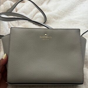 Kate Spade Gray Pebbled Leather Crossbody Bag